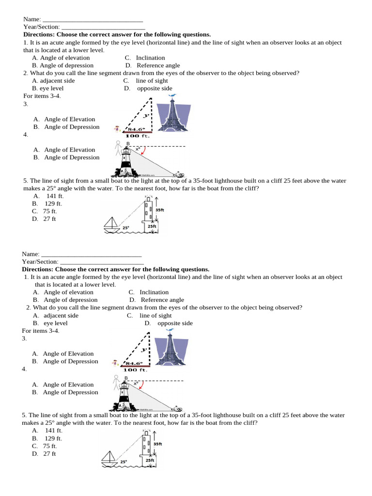 Boat Distance to Lighthouse Calculation | PDF