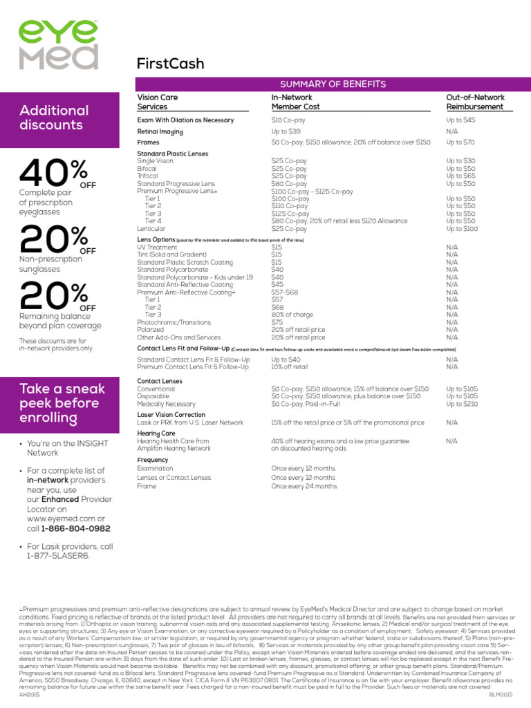 EyeMed Vision Care Benefits Overview | PDF | Glasses | Lenses