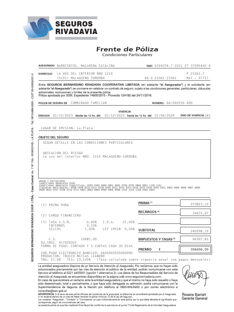 Póliza de Seguro de Transporte Marítimo | PDF | Póliza de seguros | Seguro