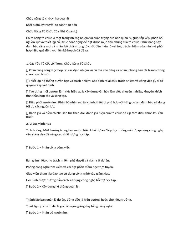 CH C Năng T CH C | PDF