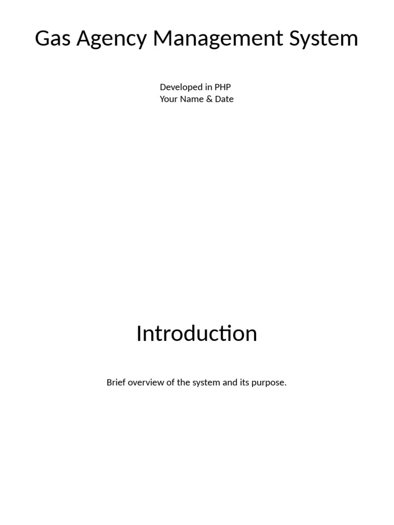 Gas Agency Management System Overview | PDF