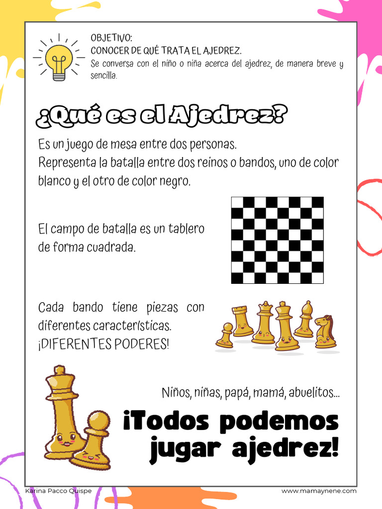 Conociendo las piezas del ajedrez | PDF | Ajedrez | Juegos tradicionales