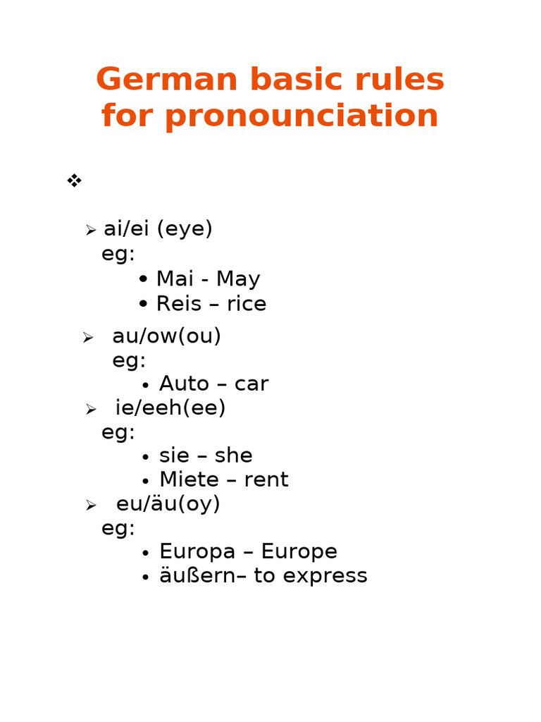German Pronunciation Rules Guide | PDF