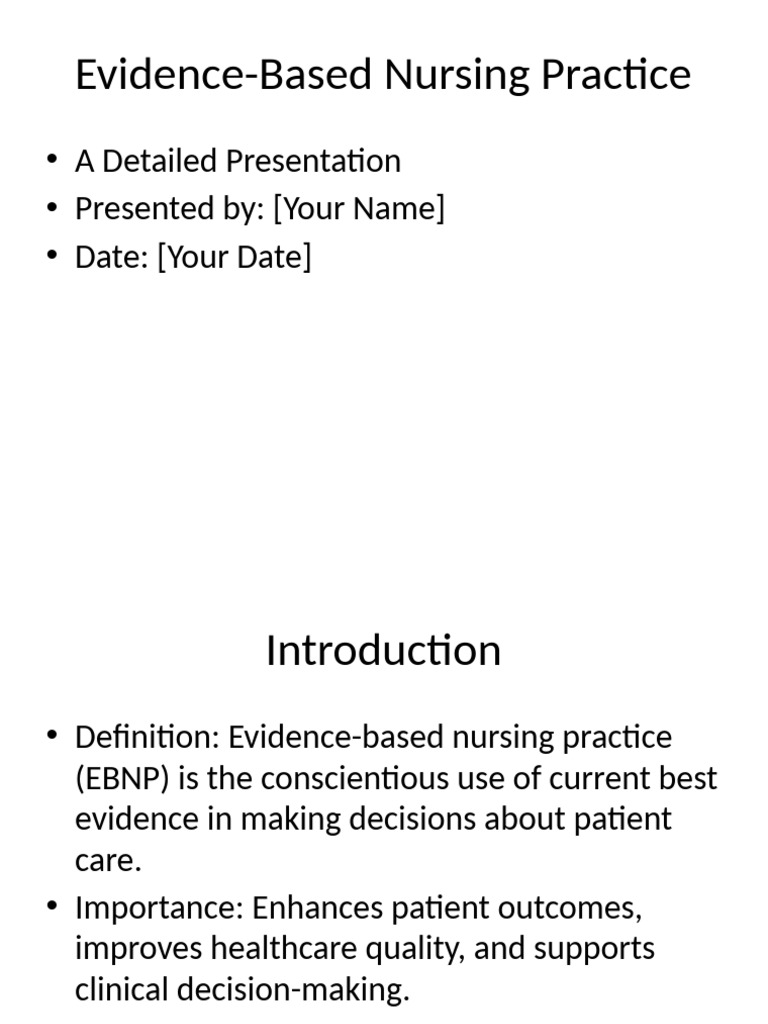 Evidence-Based Nursing Practice Guide | PDF | Evidence Based Medicine ...