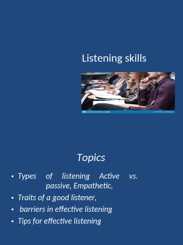 Presentation On Listening Skills | PDF | Nonverbal Communication ...