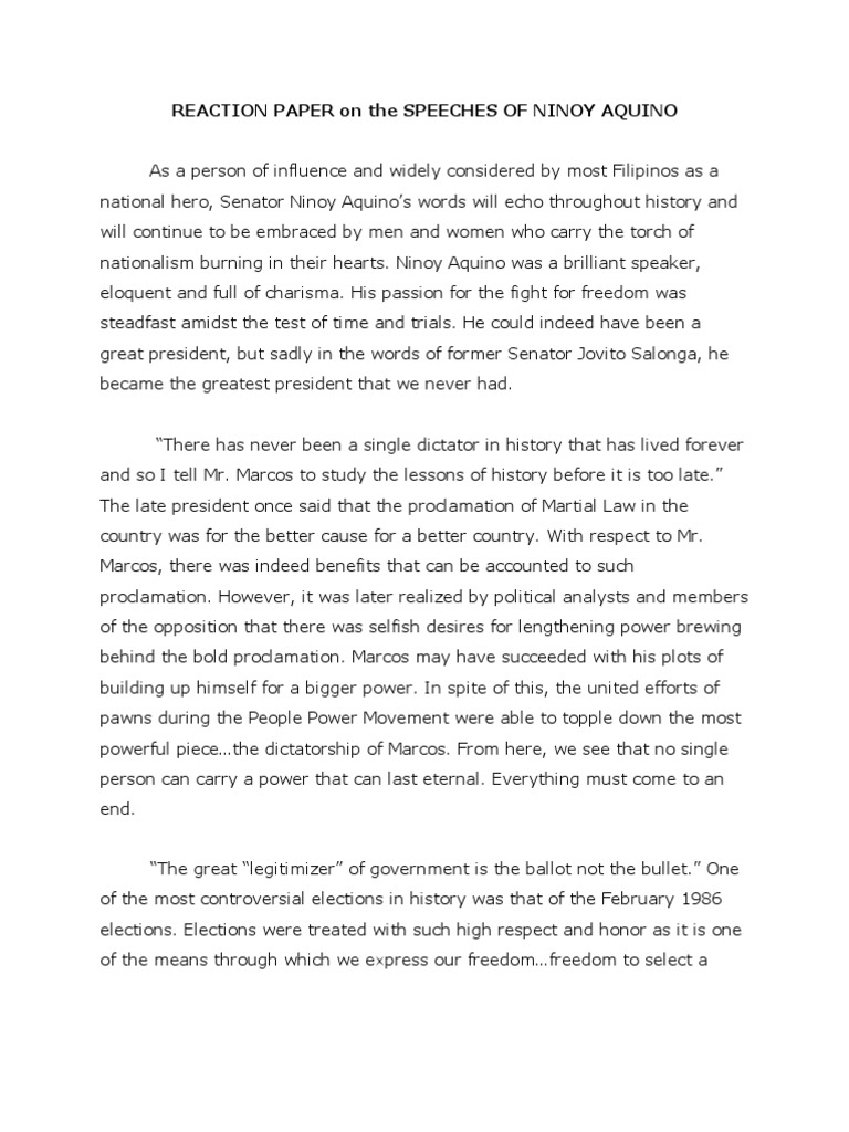 What makes a good reaction paper picture