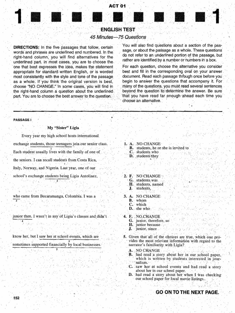 ACT 01 English | PDF