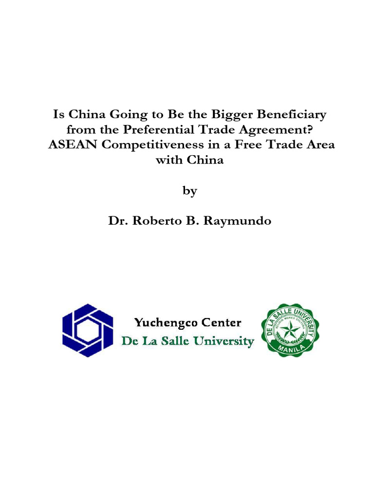 China and ASEAN Trade Agreement Benefits | PDF | Free Trade | Asean ...