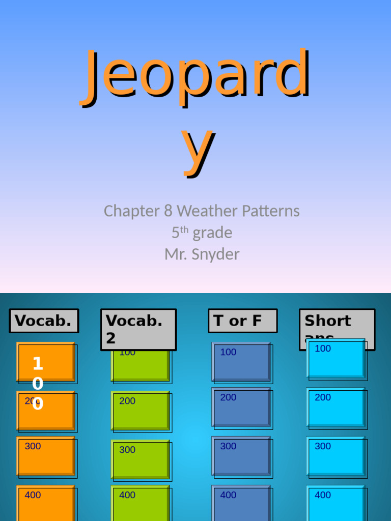 Ch.8 Weather Patterns 5th Grade Science 6 | PDF | Weather | Meteorology