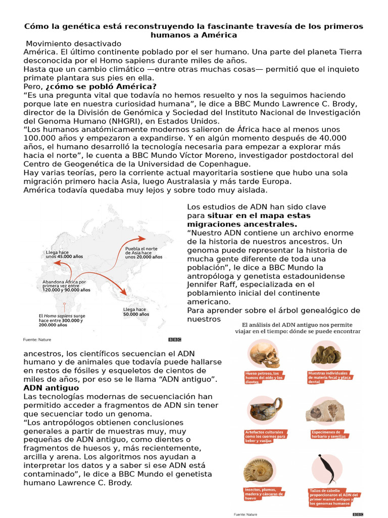 Genética y el poblamiento de América | PDF | glaciar | Humano