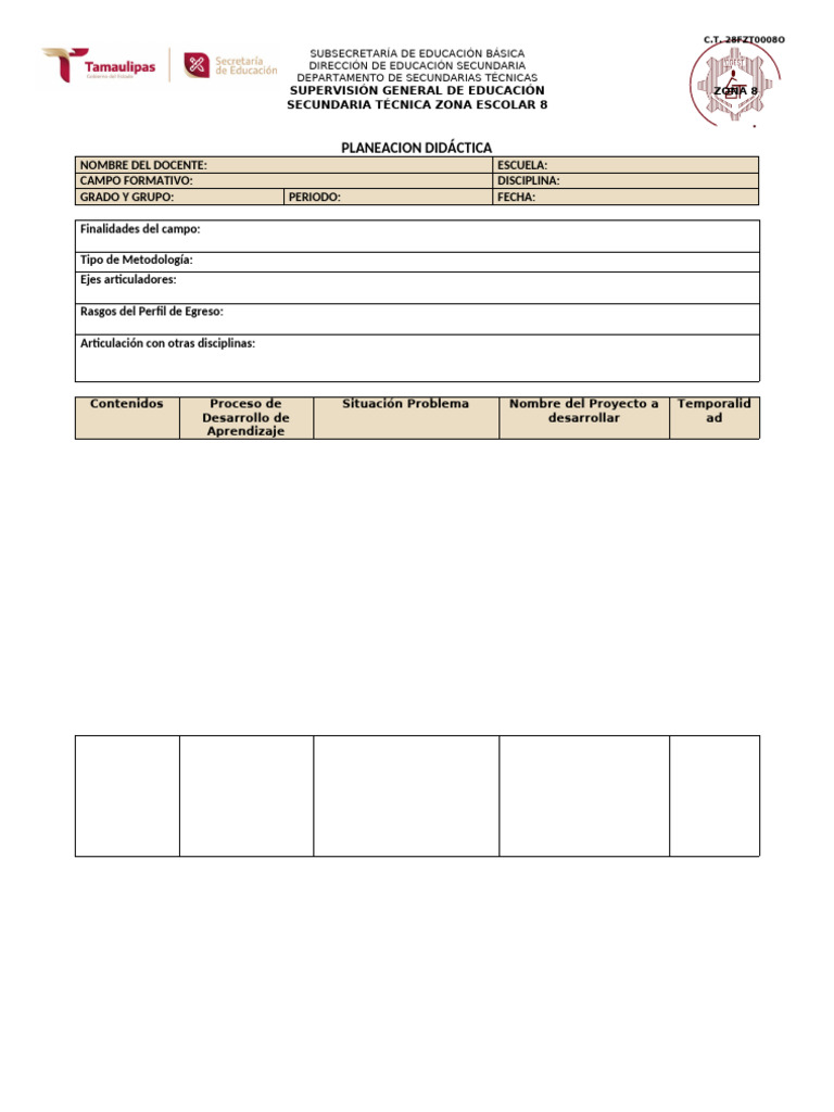 Formato de Planeación Didáctica | PDF | Evaluación | Plan de estudios