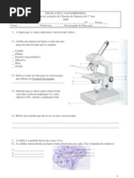 Ficha de avaliação de Ciências da Natureza do 5º Ano 2006