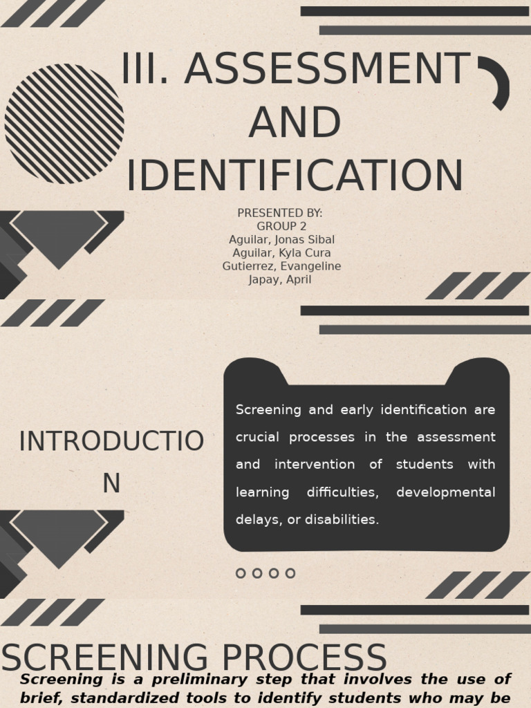 Screening and Early Identification Strategies | PDF | Learning ...