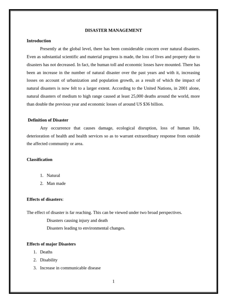 Comprehensive Disaster Management Guide | PDF | Natural Disasters ...