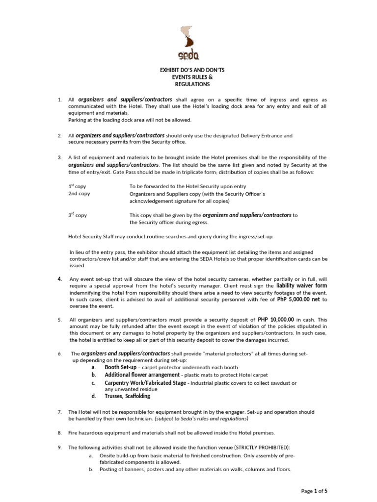 Event Setup Rules and Regulations Guide | PDF | Electrical Wiring