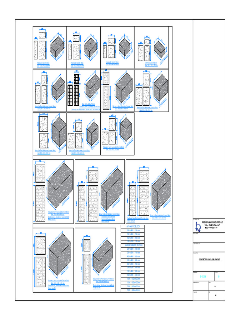 Concrete Block Sizes Overview | PDF | Reinforced Concrete | Real Estate