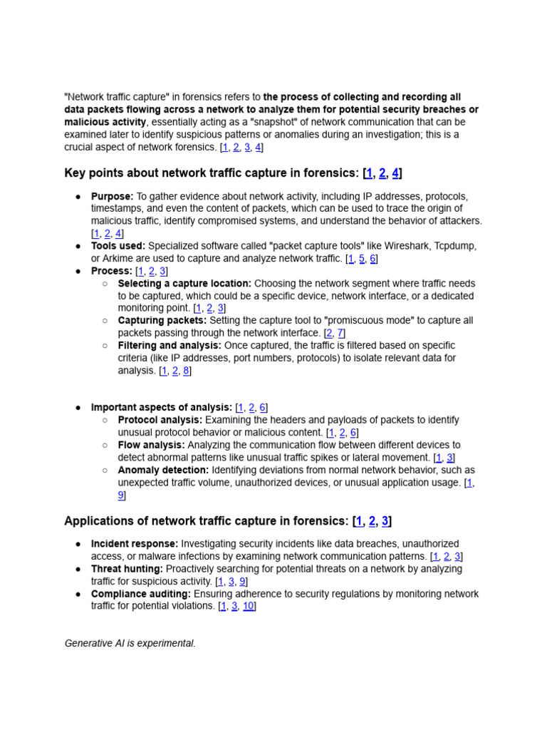 Network Traffic Capture in Forensic | PDF | Computer Network | Network ...