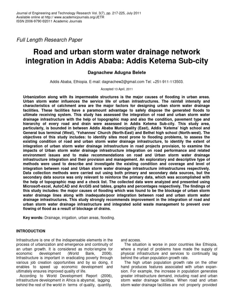 Storm Water Drainage in Addis Ketema | PDF | Stormwater | Flood