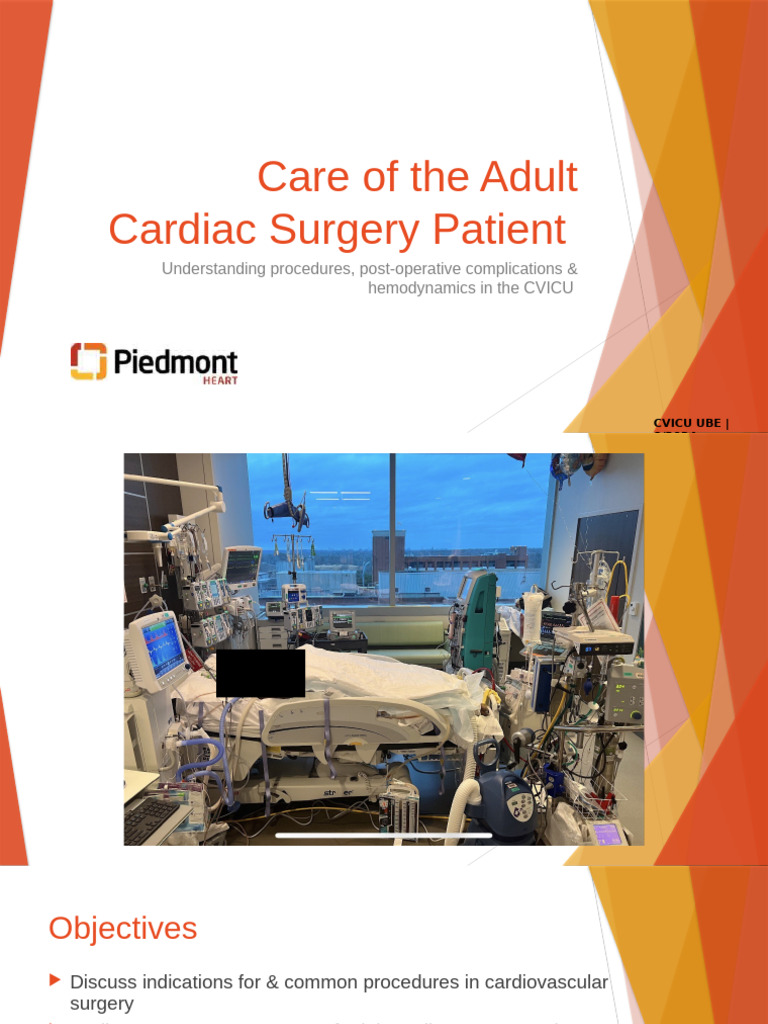 Adult Cardiac Surgery Patient Care Guide | PDF | Coronary Artery Bypass ...