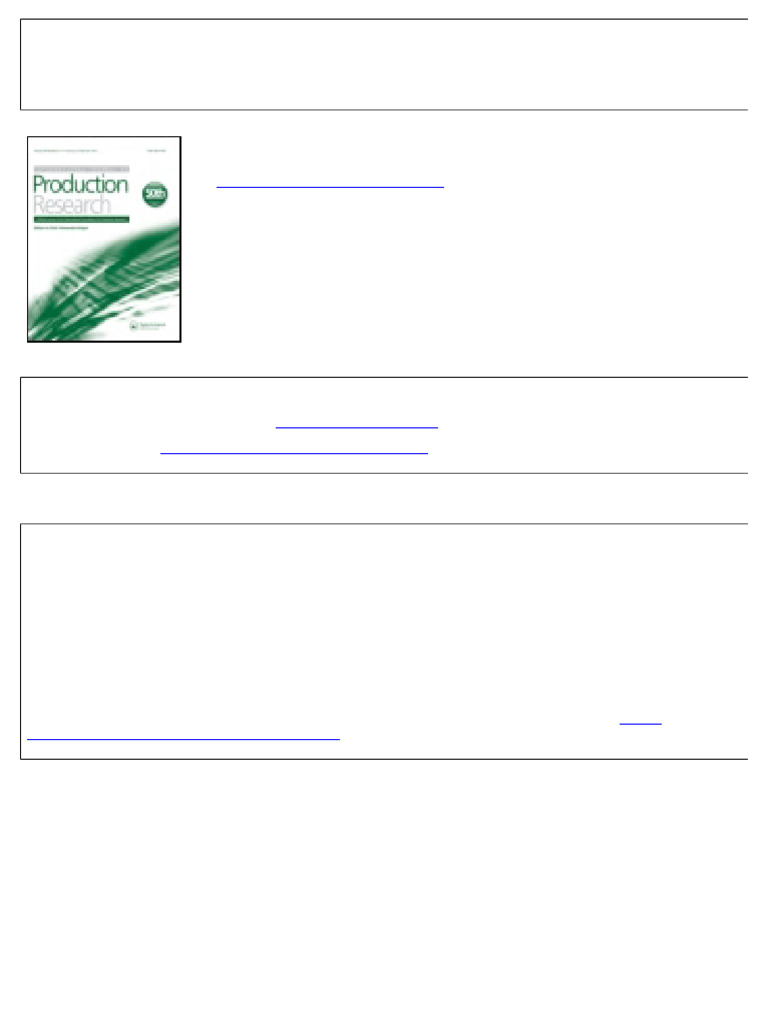 International Journal of Production Research | PDF