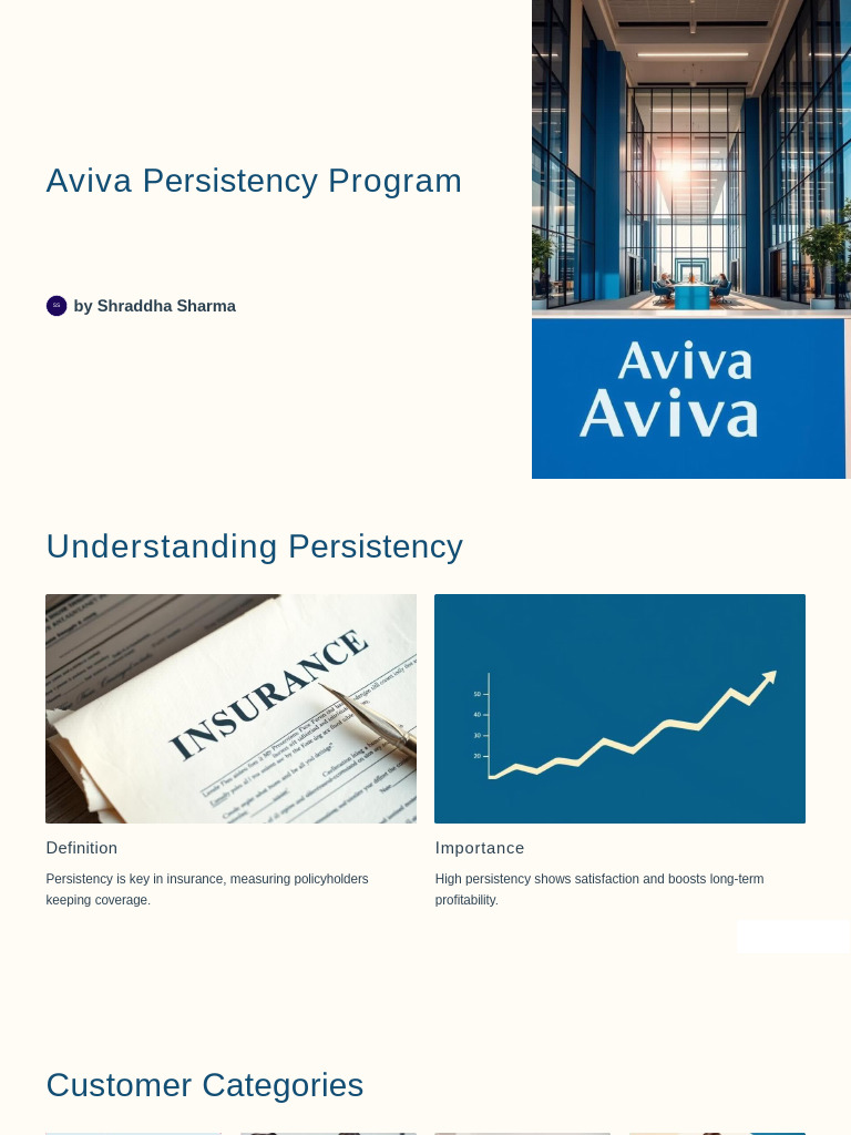 Aviva Persistency Program Overview | PDF