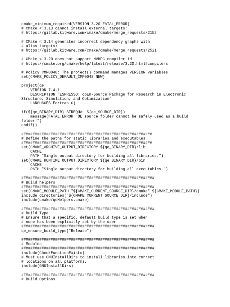 CMake Configuration for QE Project | PDF | Computer Libraries ...