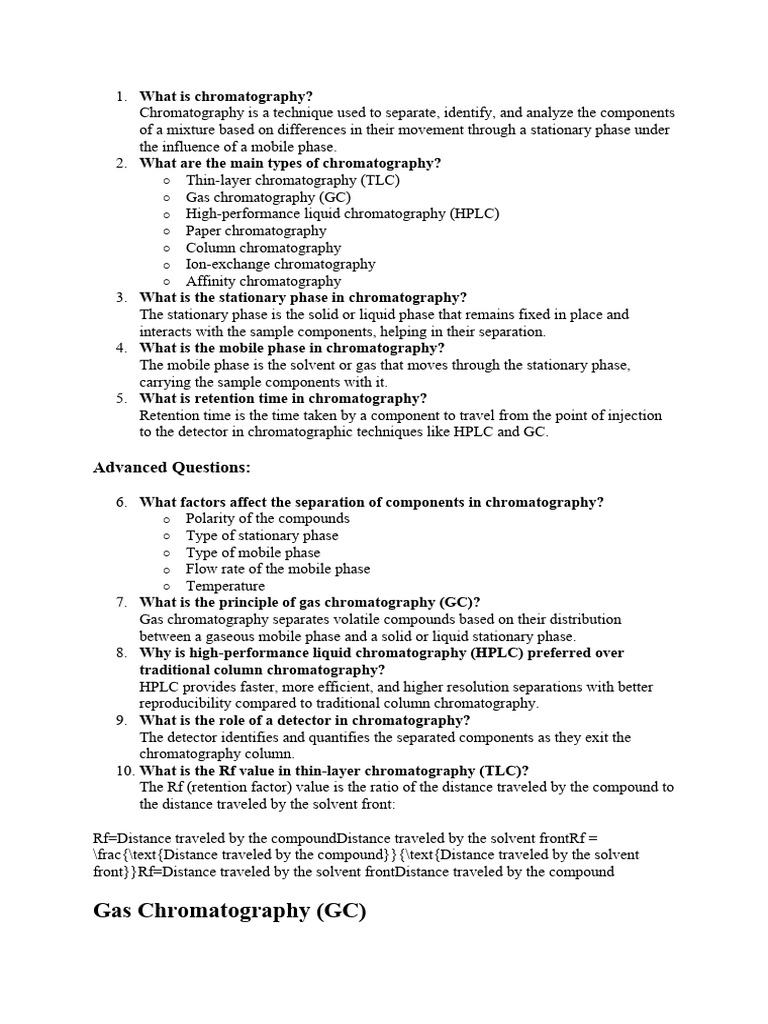 What Is Chromatography Section D | PDF | Chromatography | High ...
