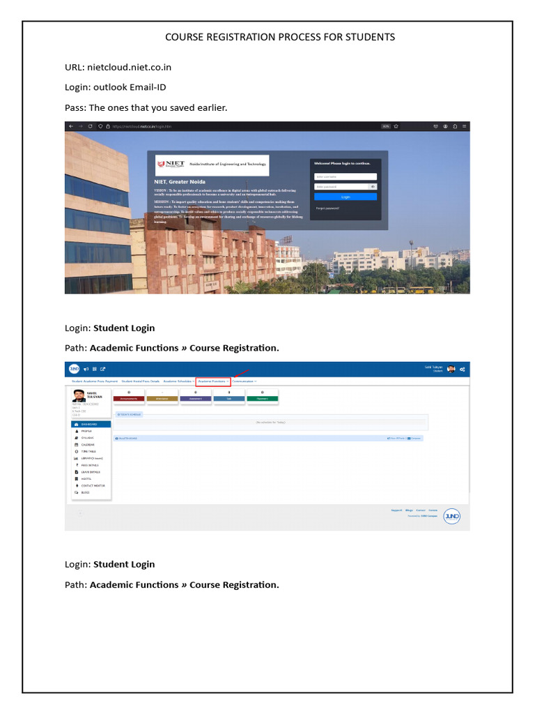 Course Registration Process Student Pdf