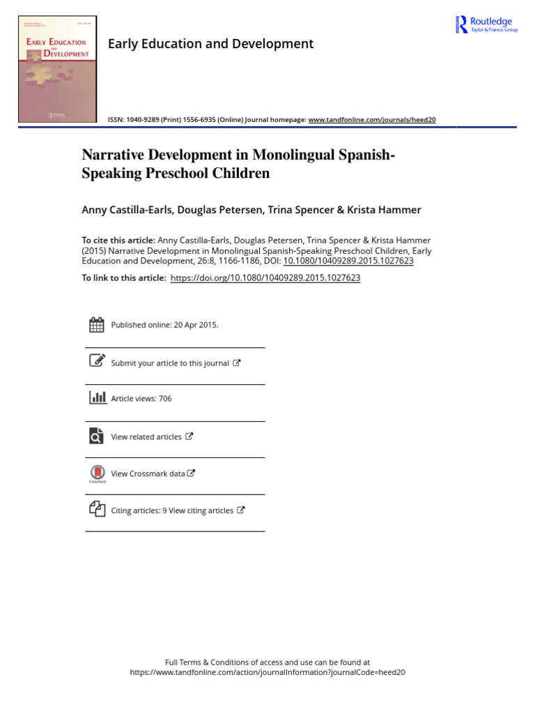 Narrative Development in Monolingual Spanish-Speaking Preschool ...