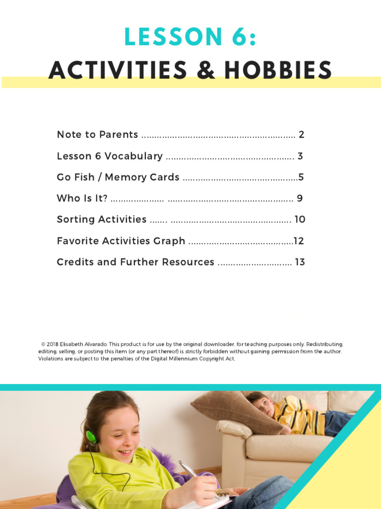 Spanish Activities and Hobbies Lesson | PDF | Linguistic Typology ...