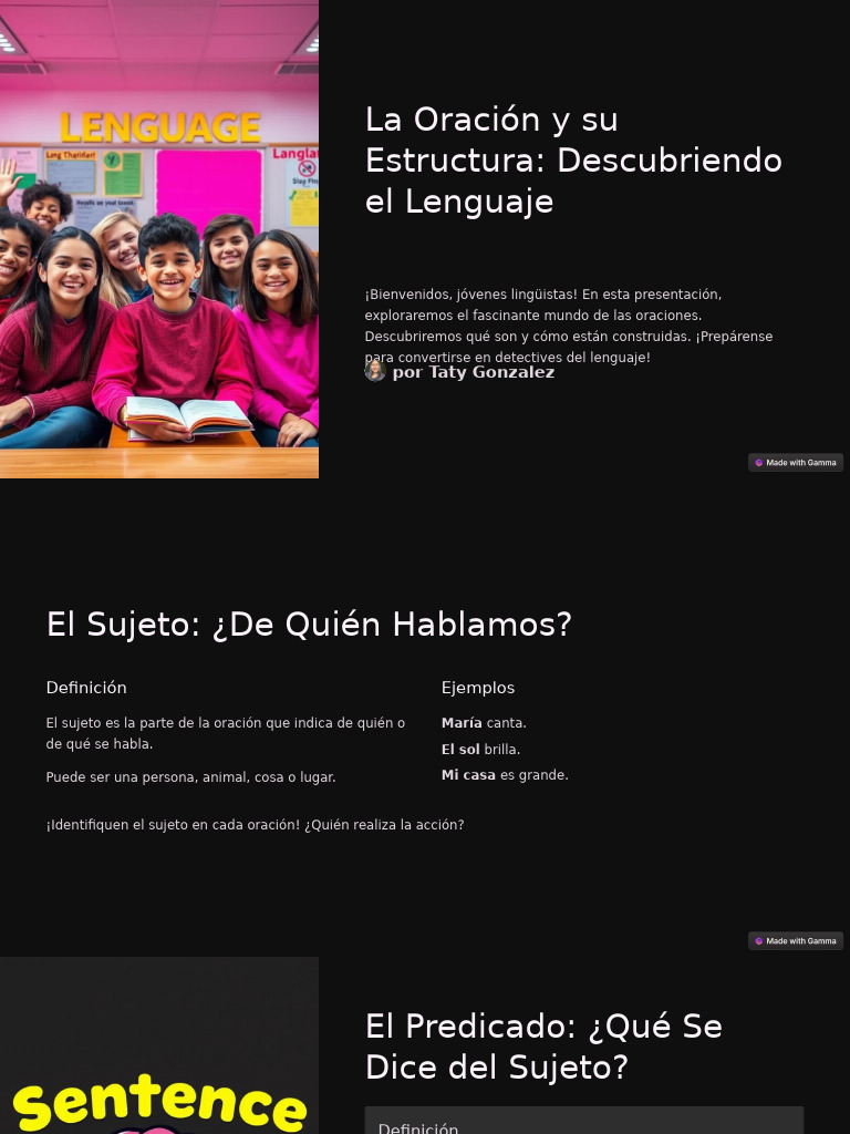 La Oracion y Su Estructura Descubriendo El Lenguaje | PDF | Oración ...