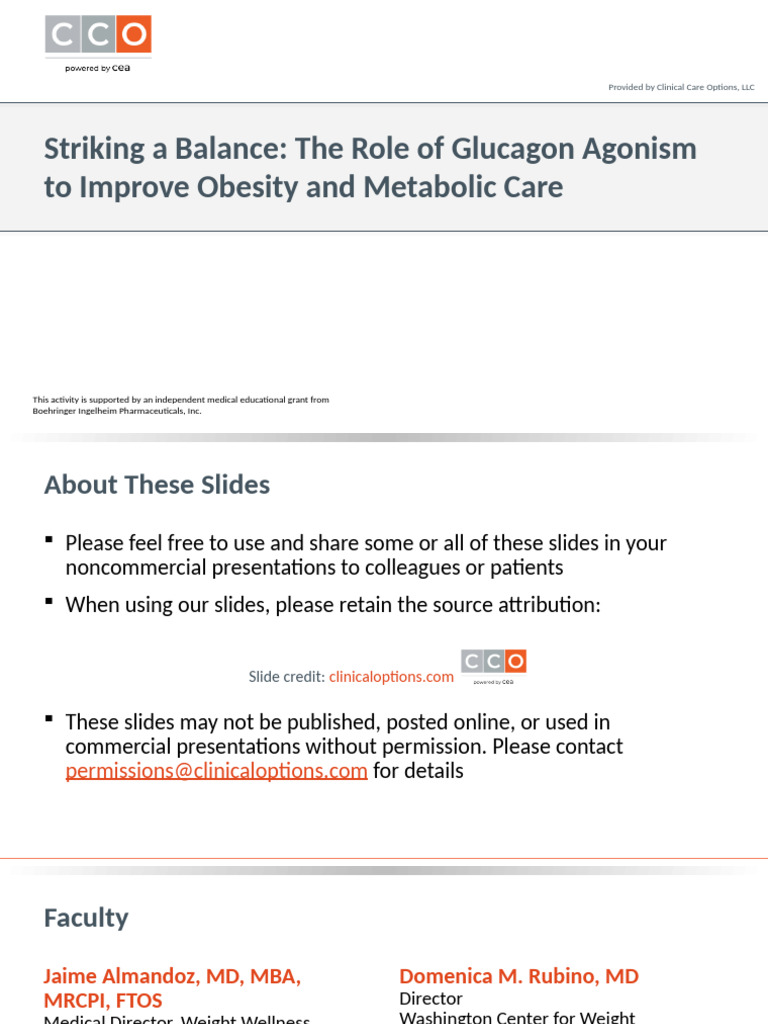 Glucagon Agonism in Obesity Treatment | PDF | Obesity | Medicine