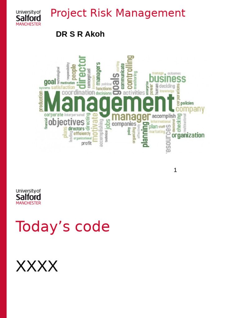 Project Risk Management Overview | PDF | Risk | Cognition