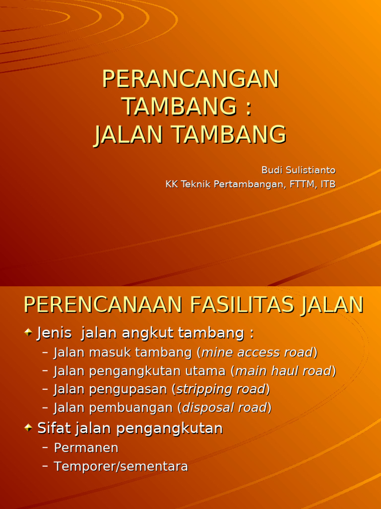 Perancangan Jalan Tambang Pdf