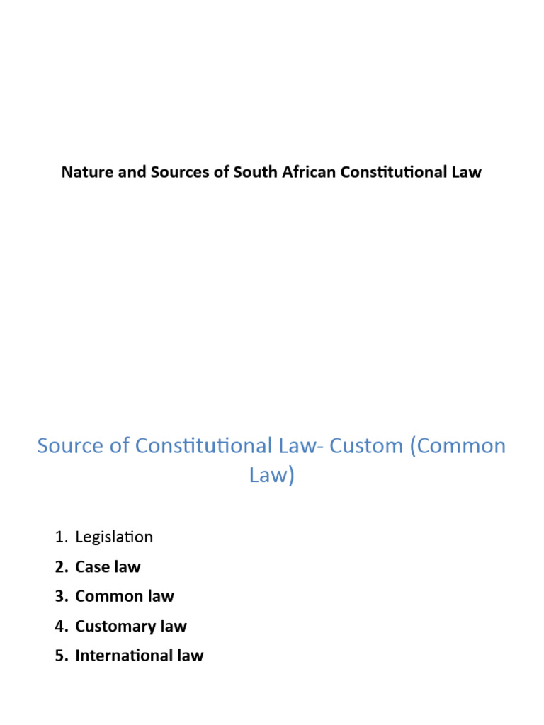 Sources of South African Constitutional Law | PDF | Sources Of Law ...