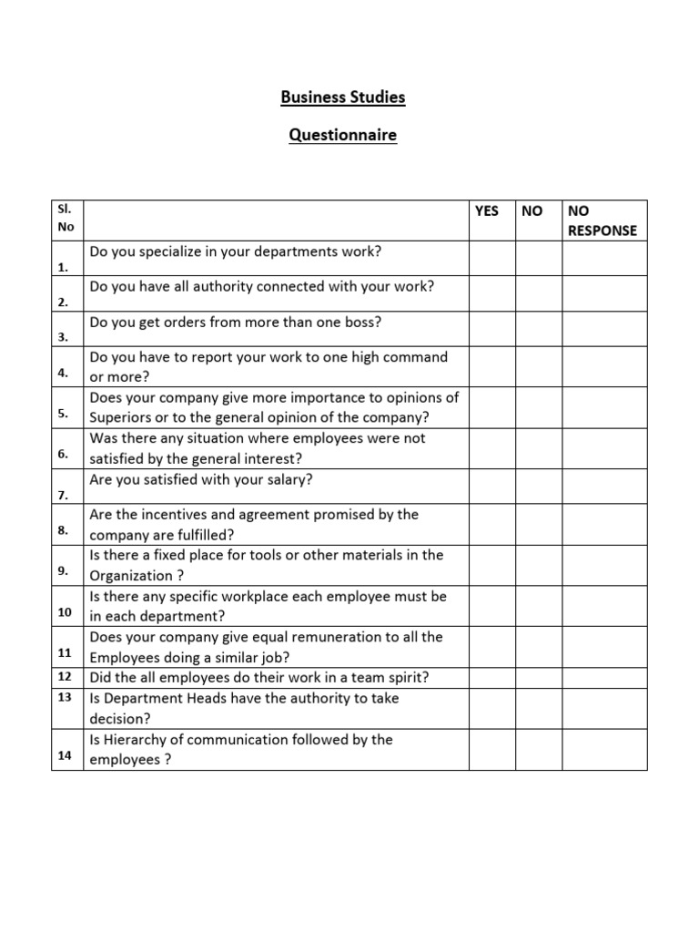 Questionaire- 2 | PDF