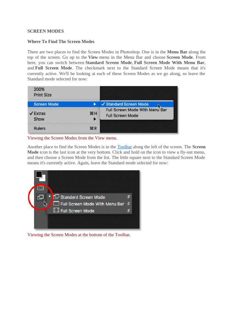 Lession 1 C - Screen Modes | PDF | Window (Computing) | Computer Keyboard