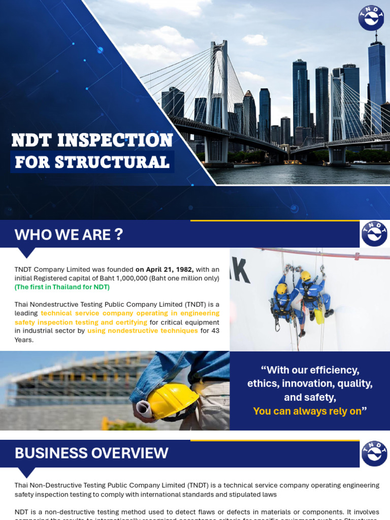 NDT Services by Thai Nondestructive Testing | PDF | Nondestructive ...