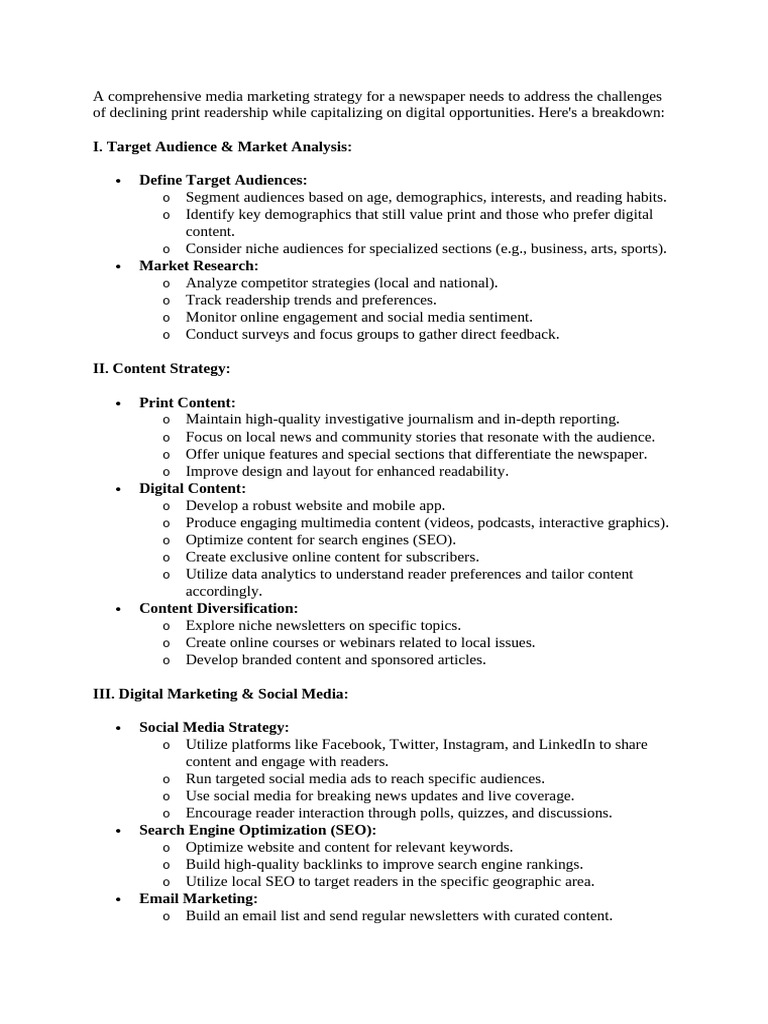 Media Marketing Strategy | PDF | Advertising | Popular Culture & Media ...