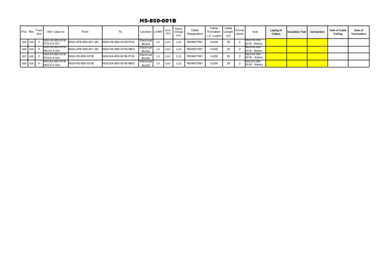 HS-850 Cable Installation Details | PDF | Electricity | Electrical ...