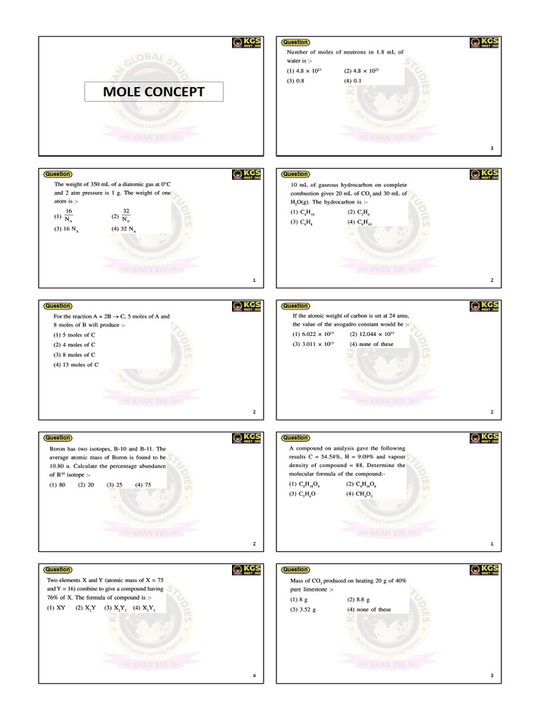 Complete NEET PHYSICAL CHEMISTRY (Final) - Invert | PDF | Physical ...