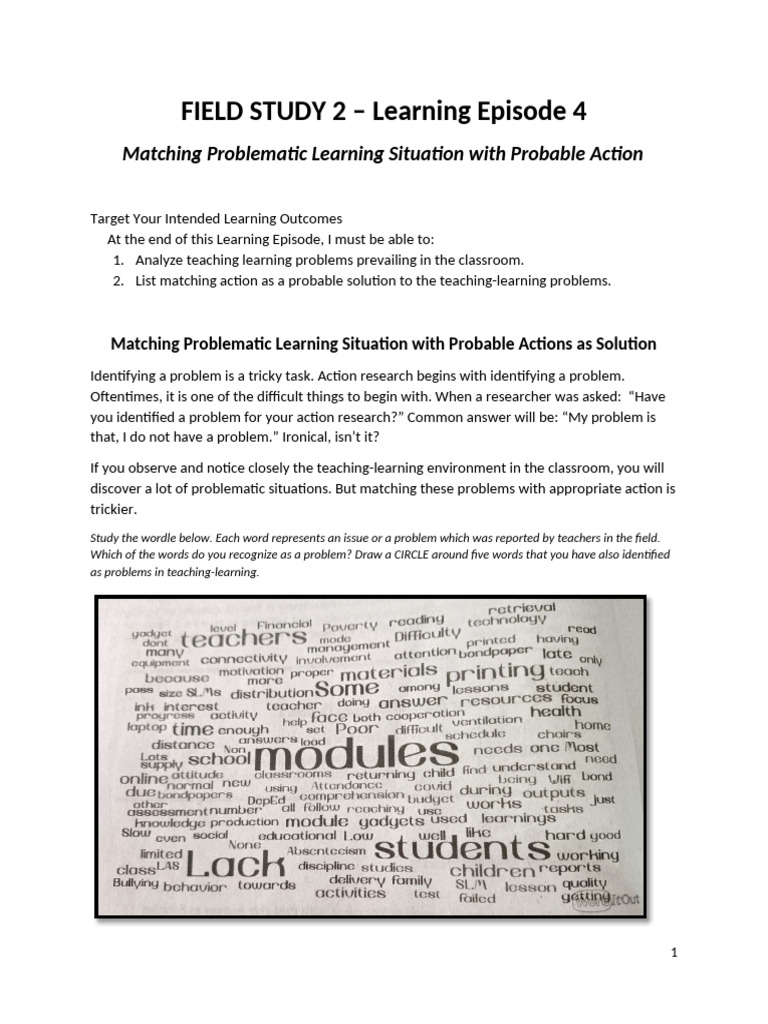 Analyzing Classroom Learning Problems | PDF | Learning | Teachers
