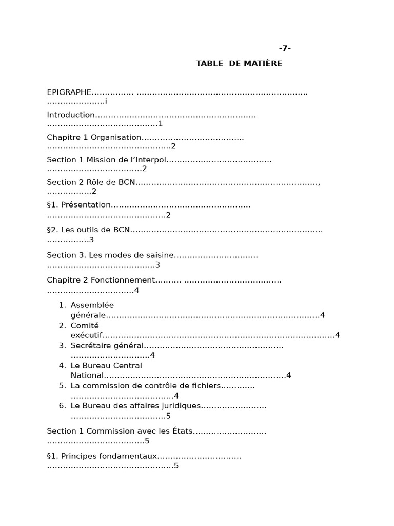 7-Table de Matière | PDF