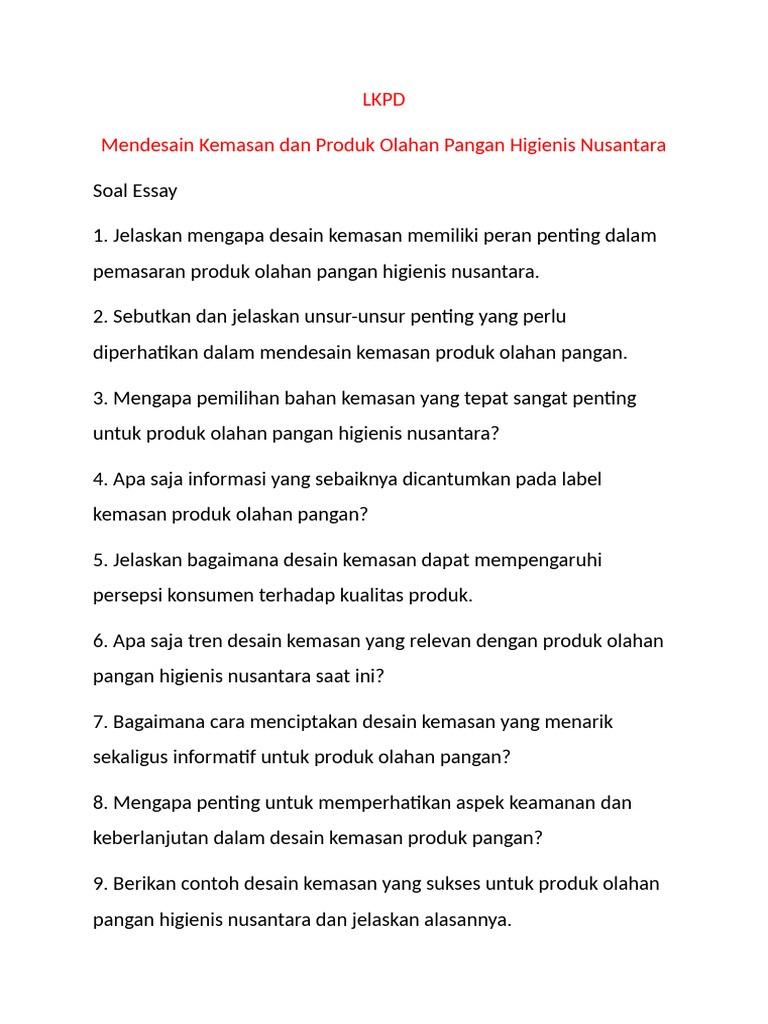 Desain Kemasan Pangan Higienis Nusantara | PDF