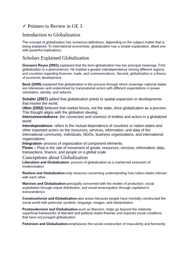Understanding Globalization Concepts | PDF | Globalization ...
