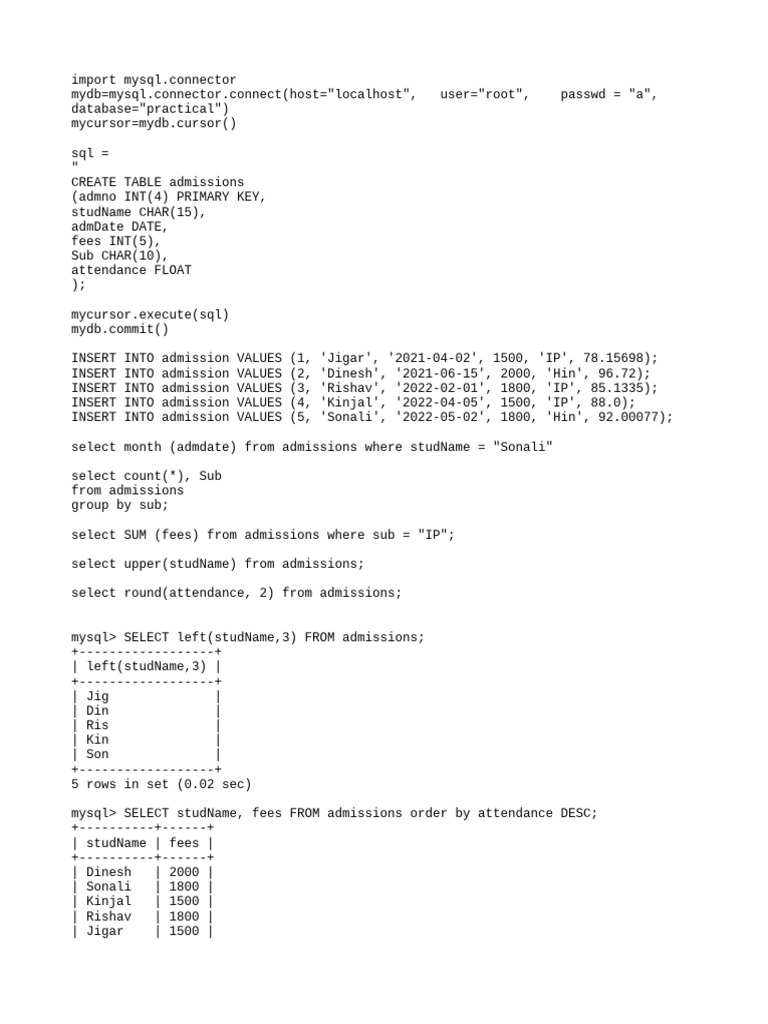 Set 1 - SQL - Ip | PDF