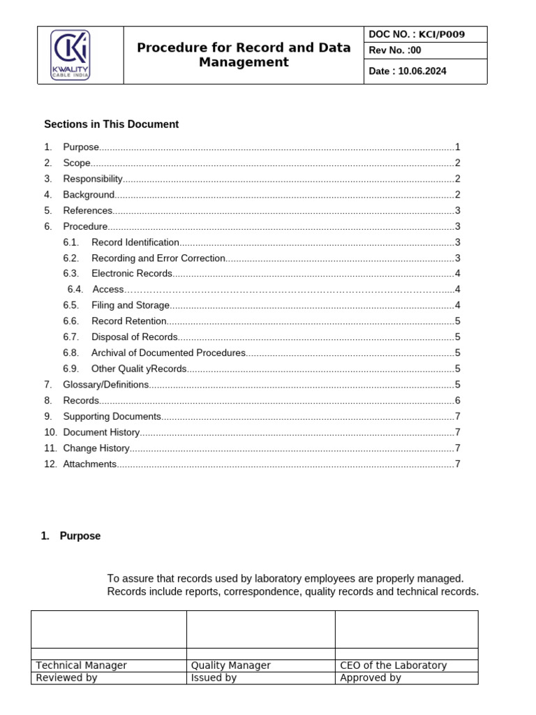 Record and Data Management Procedure | PDF | Records Management | Backup