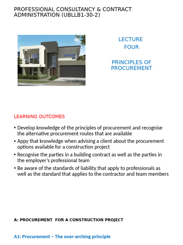 Pcca Lec 4 - Principles of Procurement - V4r | PDF | Procurement | Tort