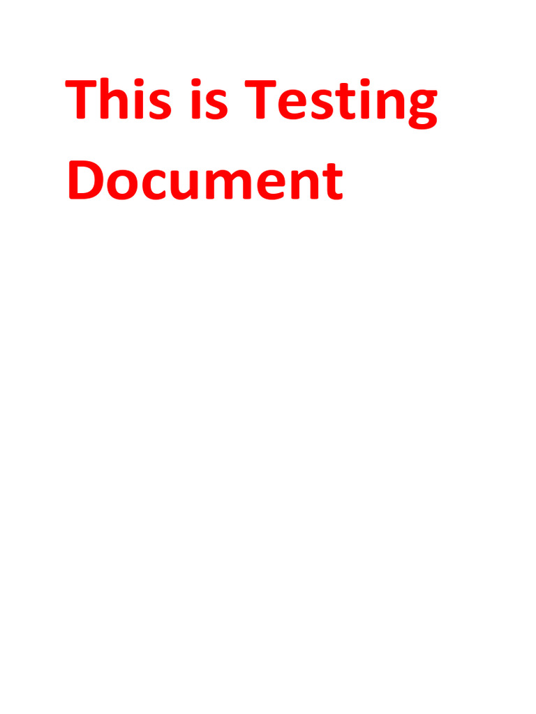 Testing Document | PDF