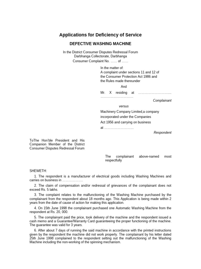 Chapter 14 - Forms-The Consumer Protection Act 1986 | PDF | Damages ...
